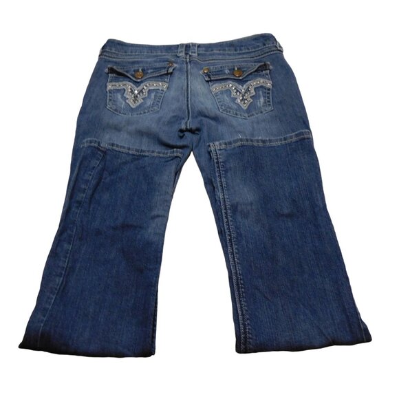 Women's Philanthropie Denim Distressed  Blue Jeans Sz.11/12  Rhinestone Pockets - Picture 5 of 9
